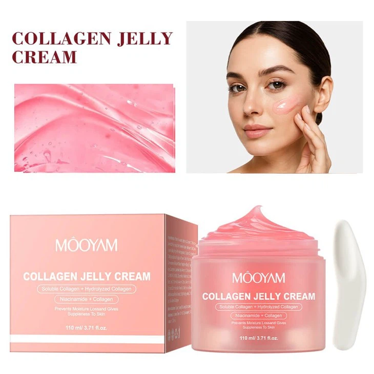 Custom Glowing Lightening Face Cream Overnight Hydrolyzed Collagen Niacinamide Moisturizing Collagen Jelly Cream high quality